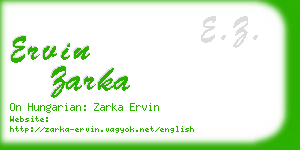 ervin zarka business card